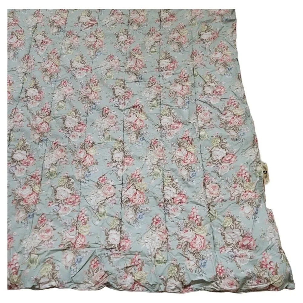 Ralph Lauren Twin Comforter Bedding Charlotte Sage Green Floral Flowers VTG RARE